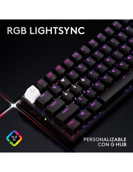 TECLADO LOGITECH G PRO X 60 LIGHTSPEED BLACK ( 920-011902) LED-RGB