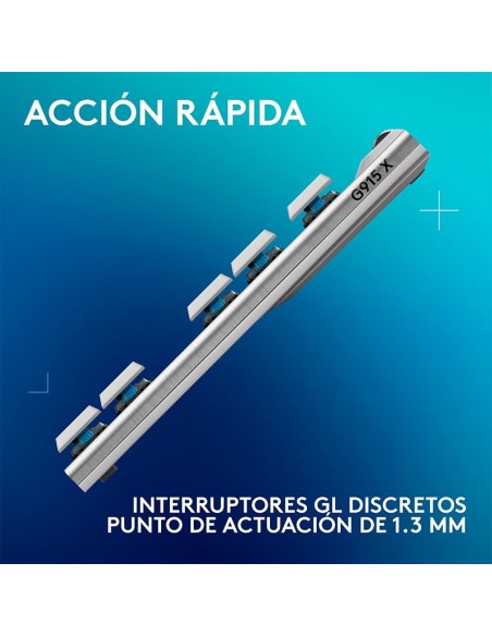 TECLADO LOGITECH G915 X LIGHTSPEED TKL ( 920-012732 ) WIRELESS | WHITE | GL TACTILE | LED-RGB