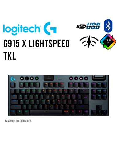 TECLADO LOGITECH G915 X LIGHTSPEED TKL ( 920-012715 ) WIRELESS | BLACK | GL TACTILE | LED-RGB