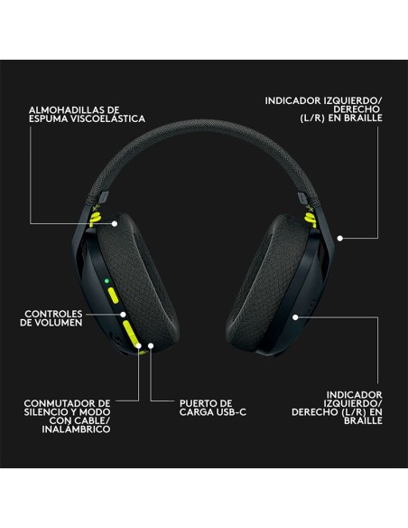 AUDIFONO GAMER LOGITECH G435 LIGHTSPEED ( 981-001049 ) WIRELESS - BT | BLACK