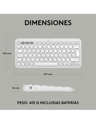 TECLADO LOGITECH PEBBLE KEYS 2 K380S WHITE (...