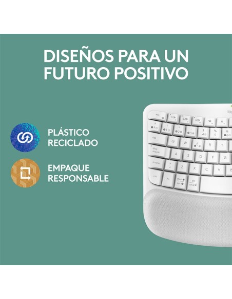 TECLADO LOGITECH ERGO WAVE KEYS ( 920-012279 ) BLUETOOTH/WIRELESS | WHITE