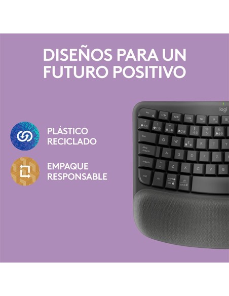TECLADO LOGITECH ERGO WAVE KEYS ( 920-012278 ) BLUETOOTH/WIRELESS | GRAPHITE
