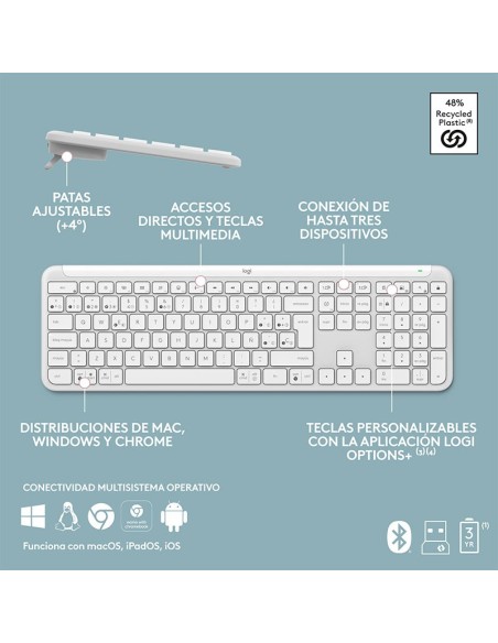 TECLADO LOGITECH SIGNATURE SLIM K950 BLANCO ( 920-012593 )