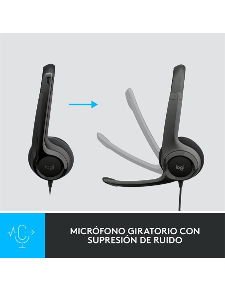 AUDIFONO LOGITECH H390 (981-000014) USB | NOISE CANCELLING | BLACK