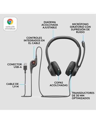 AUDIFONO LOGITECH H390 (981-000014) USB | NOISE...