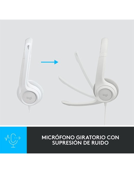 AUDIFONO LOGITECH H390 (981-001285) USB | NOISE CANCELLING | WHITE