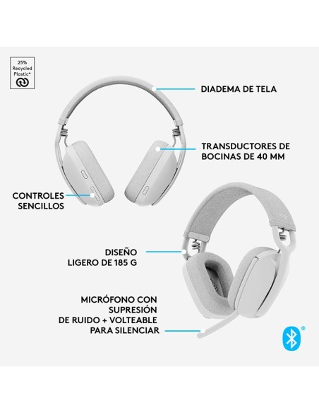 AUDIFONO LOGITECH ZONE VIBE 100 ( 981-001218 ) BLUETOOTH | WHITE