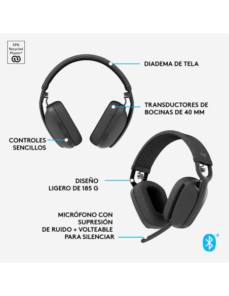 AUDIFONO LOGITECH ZONE VIBE 100 ( 981-001214 ) BLUETOOTH | BLACK