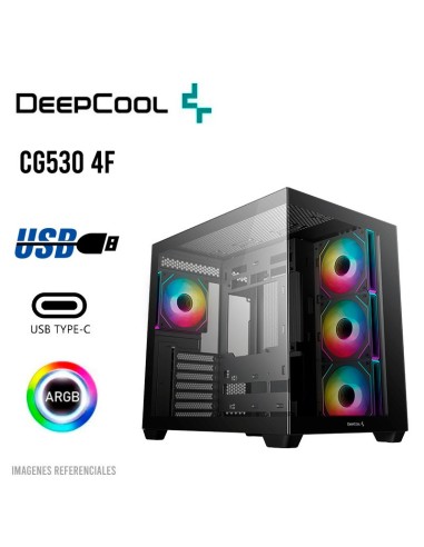 CASE DEEPCOOL CG530 4F ( R-CG530-BKADA4-G-1 ) S/FUENTE | VIDRIO TEMPLADO | LED-ARGB