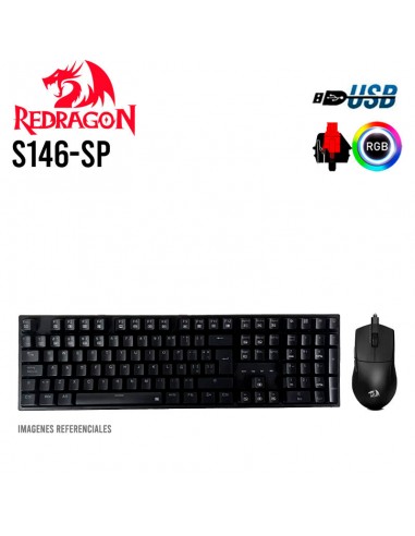 KIT REDRAGON ESSENTIALS TECLADO ( TRUNDLE K668 )+ MOUSE ( K1NG M724 ) BLACK | S146-SP