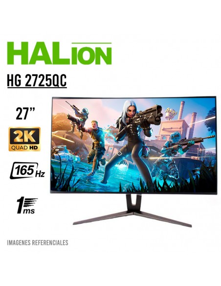 MONITOR HALION 27" CURVO ( HG 2725QC ) PANEL VA | QHD 2560X1440 | 165HZ - 1MS | HDMI - DP