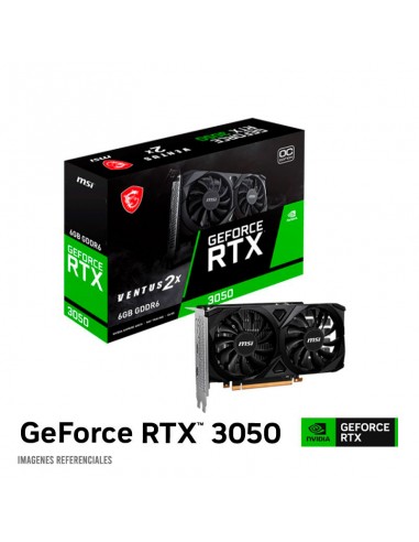 TARJETA DE VIDEO MSI GEFORCE NVIDIA RTX 3050 VENTUS 2X 6GB OC GDDR6 (912-V812-016) 96 BITS