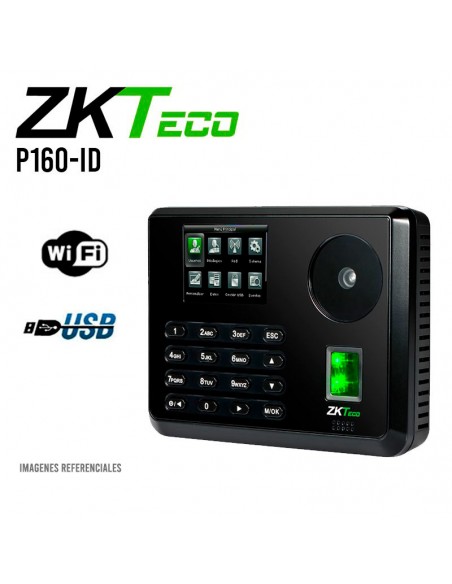 CONTROL DE ASISTENCIA ZKTECO ( P160-ID ) TCP/IP-USB HOST - WIFI | ADMS - POE