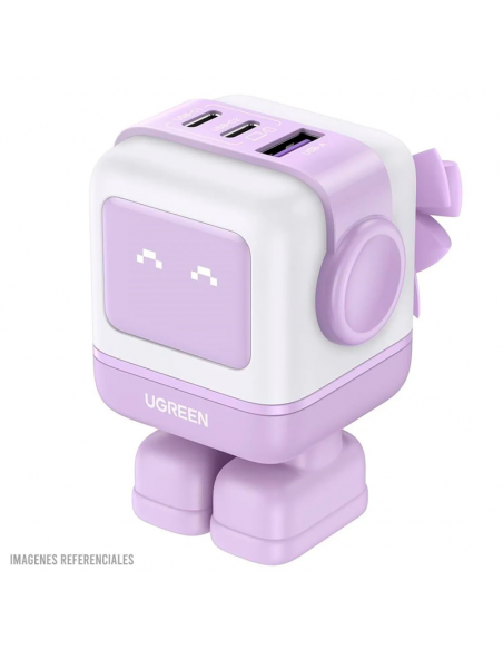 CARGADOR UGREEN NEXODE RG 65W 2 USB-C - 1 USB-A (CD361) CARGA RAPIDA (35314) PURPLE