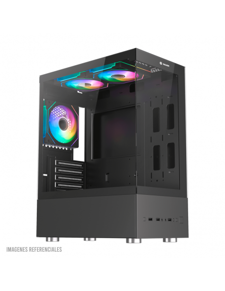 CASE GAMER HALION BUFFALO CR41 ( BUFFALO-CR41 ) PANEL VIDRIO | 500W | 4 LED-ARGB