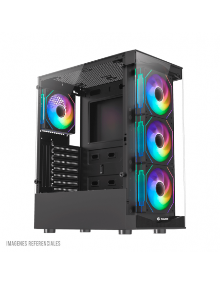 CASE GAMER HALION TAURO CR33 ( TAURO-CR33 ) PANEL VIDRIO | 500W | 4 LED-ARGB