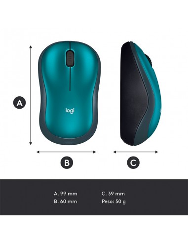 MOUSE LOGITECH M185 (910-003636) AZUL WIRELESS