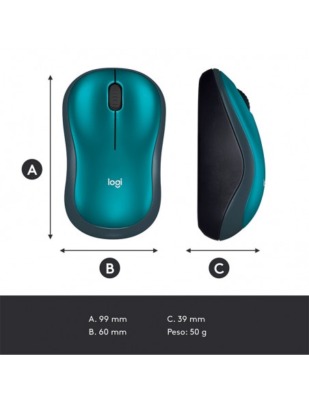 MOUSE LOGITECH M185 (910-003636) AZUL WIRELESS