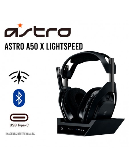AUDIFONO GAMER ASTRO A50 X LIGHTSPEED (939-002126) BT|PS5|PC|XBOX|BASE NEGRO