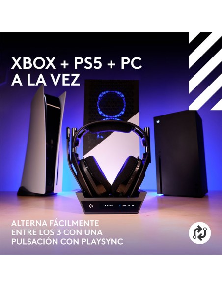 AUDIFONO GAMER ASTRO A50 X LIGHTSPEED (939-002126) BT|PS5|PC|XBOX|BASE NEGRO