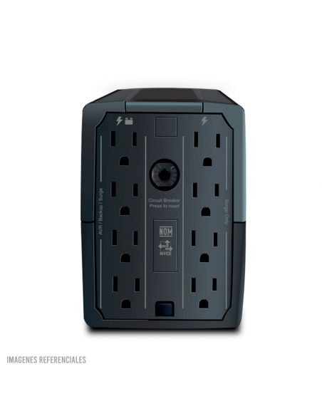 UPS CDP 750VA/350W ( R-UPR758I ) 8 TOMAS | 5 PUERTO USB-A - 1 USB-C | AUTOMONIA 20MIN | NEGRO
