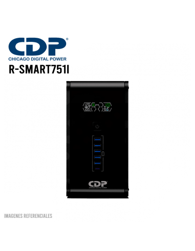 UPS CDP (R-SMART751I) 750VA|375W 10 SALIDAS|AUTONOMIA 20MIN NEGRO