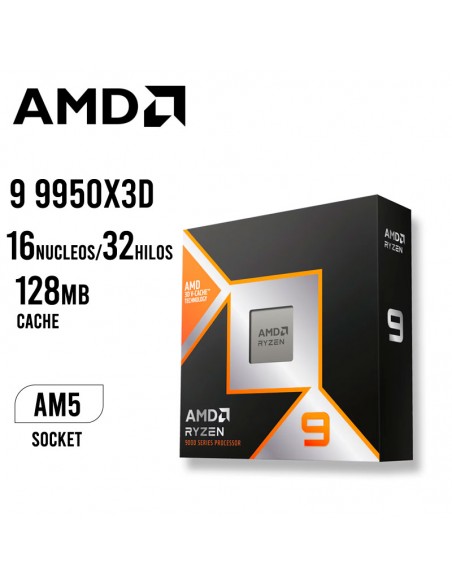 PROCESADOR AMD RYZEN 9 9950X3D 4.3-5.7 GHZ ( 100-100000719WOF ) AM5|128MB