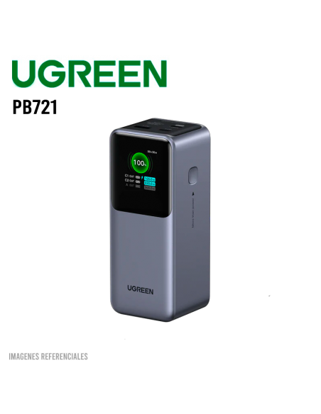 POWER BANK UGREEN 20000MAH ( PB721 ) 130W CARGA RAPIDA | 1 USB-C PD 100W - 1 USB-C - 1 USB A | ( 35524B )