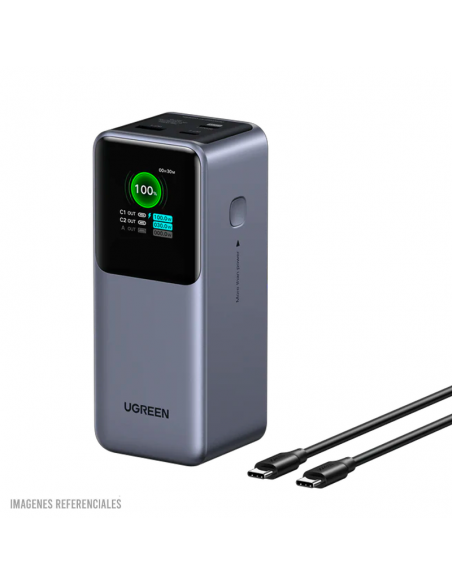 POWER BANK UGREEN 20000MAH ( PB721 ) 130W CARGA RAPIDA | 1 USB-C PD 100W - 1 USB-C - 1 USB A | ( 35524B )