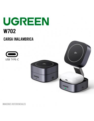 CARGADOR UGREEN 2EN1 MAGNETICO WIRELESS W702(35316)