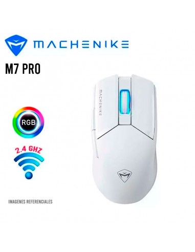 MOUSE GAMER MACHENIKE M7 PRO ( M7 PRO WHITE ) INALAMBRICO | SENSOR PAW 3395 | WHITE