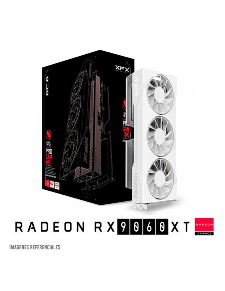 TARJETA DE VIDEO XFX SWIFT RADEON RX 9060 XT OC 16GB (RX-96TS316W7) GDDR6 BLANCO