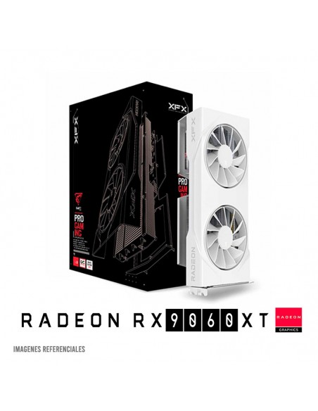 TARJETA DE VIDEO XFX SWIFT RADEON RX 9060 XT OC 8GB (RX-96TSW8GWQ) GDDR6 BLANCO