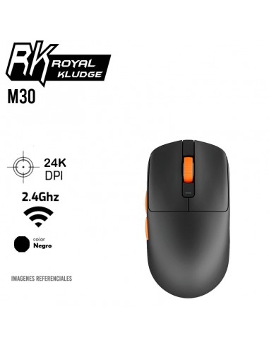 MOUSE GAMER ROYAL KLUDGE M30 ( RKM30-BO ) BLACK ORANGE | WIRELESS - BT - USB