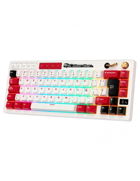 TECLADO GAMER ROYAL KLUDGE ( RK M65 ) FAMICOM | TRI-MODES WIRELESS - BT - USB | CREAM SWITCH | LED-RGB