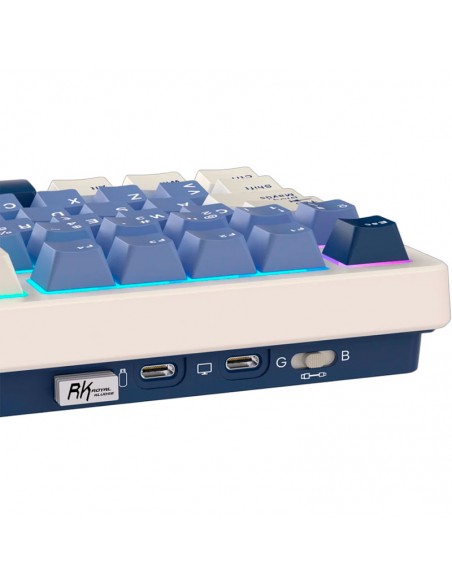 TECLADO GAMER ROYAL KLUDGE ( RK S85 TKL ) HORIZON BLUE | TRI-MODES WIRELESS - BT - USB | CLOUD SWITCH | LED-RGB