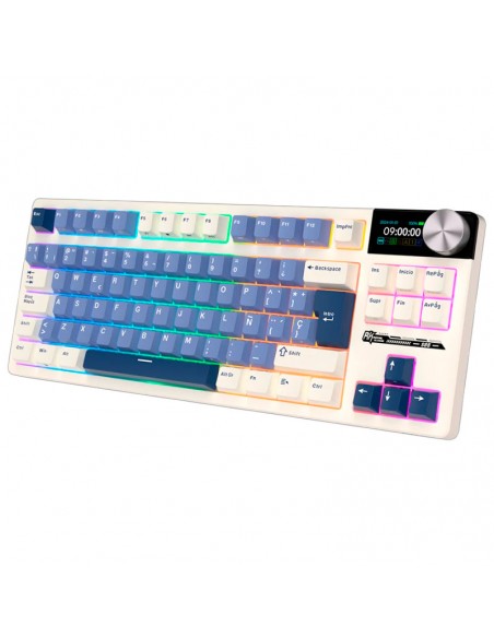 TECLADO GAMER ROYAL KLUDGE ( RK S85 TKL ) HORIZON BLUE | TRI-MODES WIRELESS - BT - USB | CLOUD SWITCH | LED-RGB