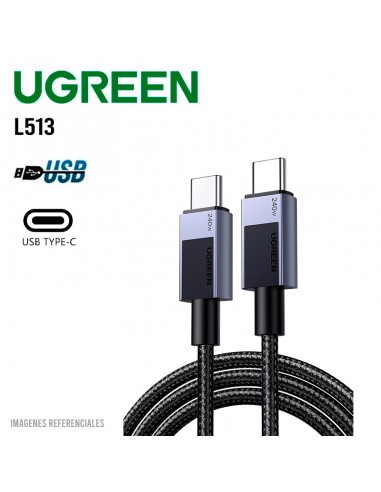 CABLE UGREEN L513 USB-C A USB-C (45067) CARGA RAPIDA 240W| 1M