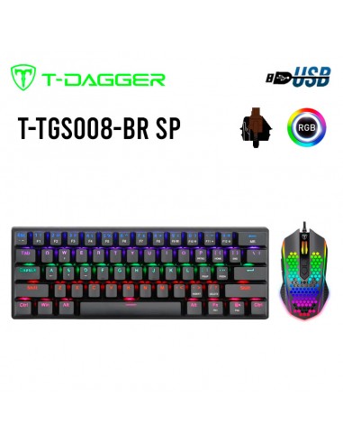 KIT T-DAGGER MAIN FORCE TGK321 - TGM310 ( T-TGS008-BR SP ) SWITCH BROWN | BLACK | LED-RGB