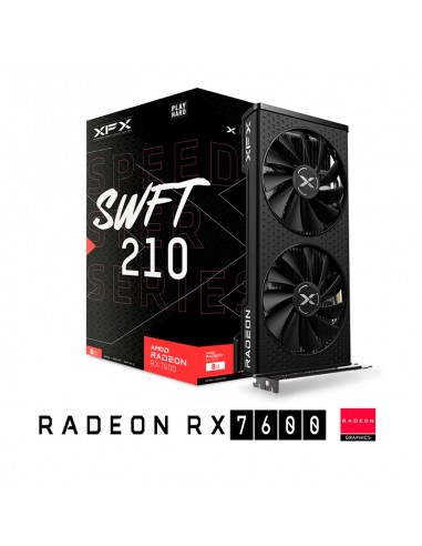 TARJETA DE VIDEO XFX SPEEDSTER SWFT 210 RX 7600 8GB GDDR6 (RX-76PSWFTFY)