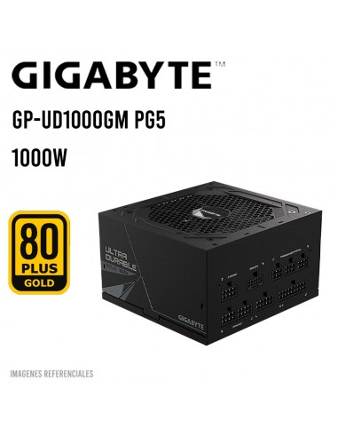 FUENTE DE PODER GIGABYTE 1000W PG5 ( GP-UD1000GM PG5 ) 80PLUS GOLD | FULL MODULAR - PCIE GEN5 | NEGRO