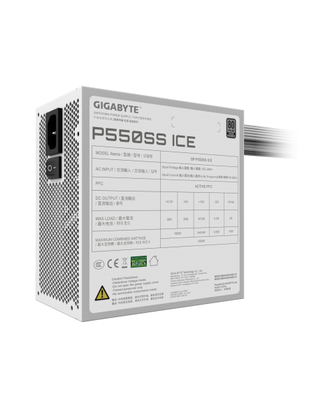 FUENTE DE PODER GIGABYTE 550W P550SS ICE ( GP-P550SS ICE)  80PLUS SILVER