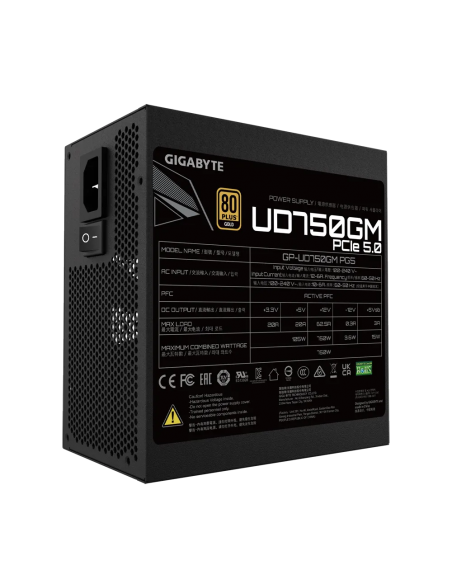 FUENTE DE PODER GIGABYTE 750W ( GP-UD750GM PG5 ) 80 PLUS GOLD | FULL MODULAR