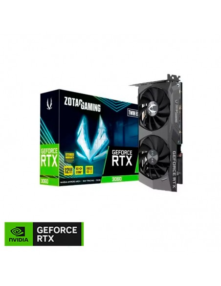 TARJETA DE VIDEO ZOTAC RTX 3060 TWIN EDGE 12GB GDDR6 ( ZT-A30600E-10M ) 192 BIT