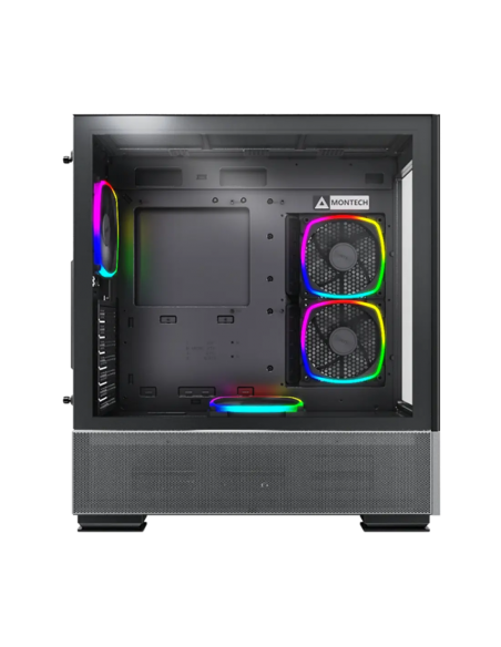 CASE MONTECH SKY TWO BLACK ( SKY TWO-B ) S/ FUENTE | VIDRIO TEMPLADO | LED-ARGB