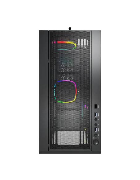 CASE MONTECH SKY TWO BLACK ( SKY TWO-B ) S/ FUENTE | VIDRIO TEMPLADO | LED-ARGB