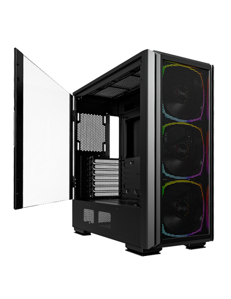 CASE MONTECH SKY TWO GX BLACK ( SKY TWO GX-B ) S/FUENTE | VIDRIO TEMPLADO | LED-ARGB