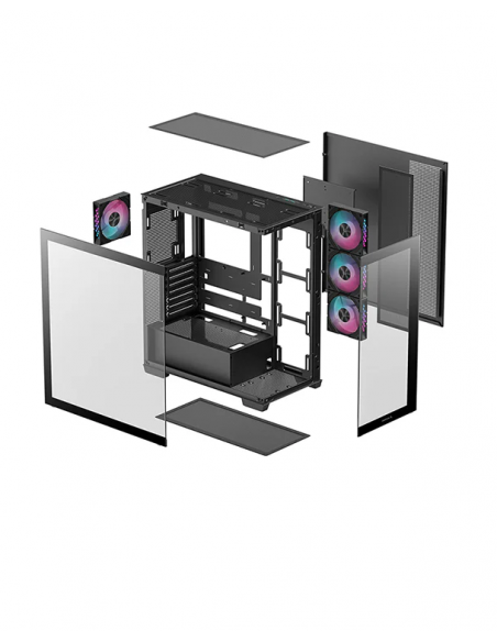 CASE DEEPCOOL CG580 4F (R-CG580-BKADA4-G-1) USB 3.0| S/FUENTE| VIDRIO TEMPLADO| 4 LED-RGB