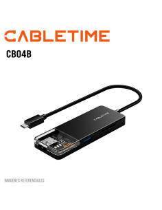 HUB CABLETIME CB04B 6EN1 (CT-HUBT4-PB) USB-C